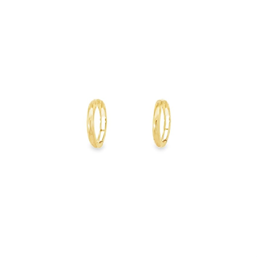 Guldcenter creoler i 8 karat guld Small, Medium, Large (13–17 mm)